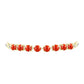 Goldplattiertes Silberarmband mit roter Schwammkoralle und weißem Topas