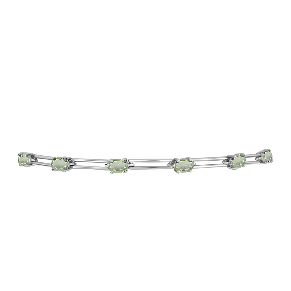 Silberarmband mit grünem Amethyst