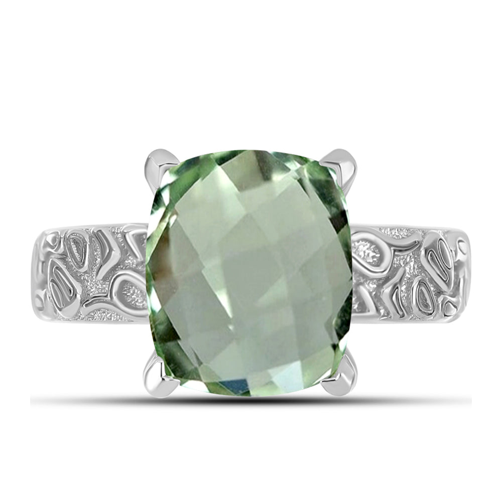 Silberring mit grünem Amethyst 1 