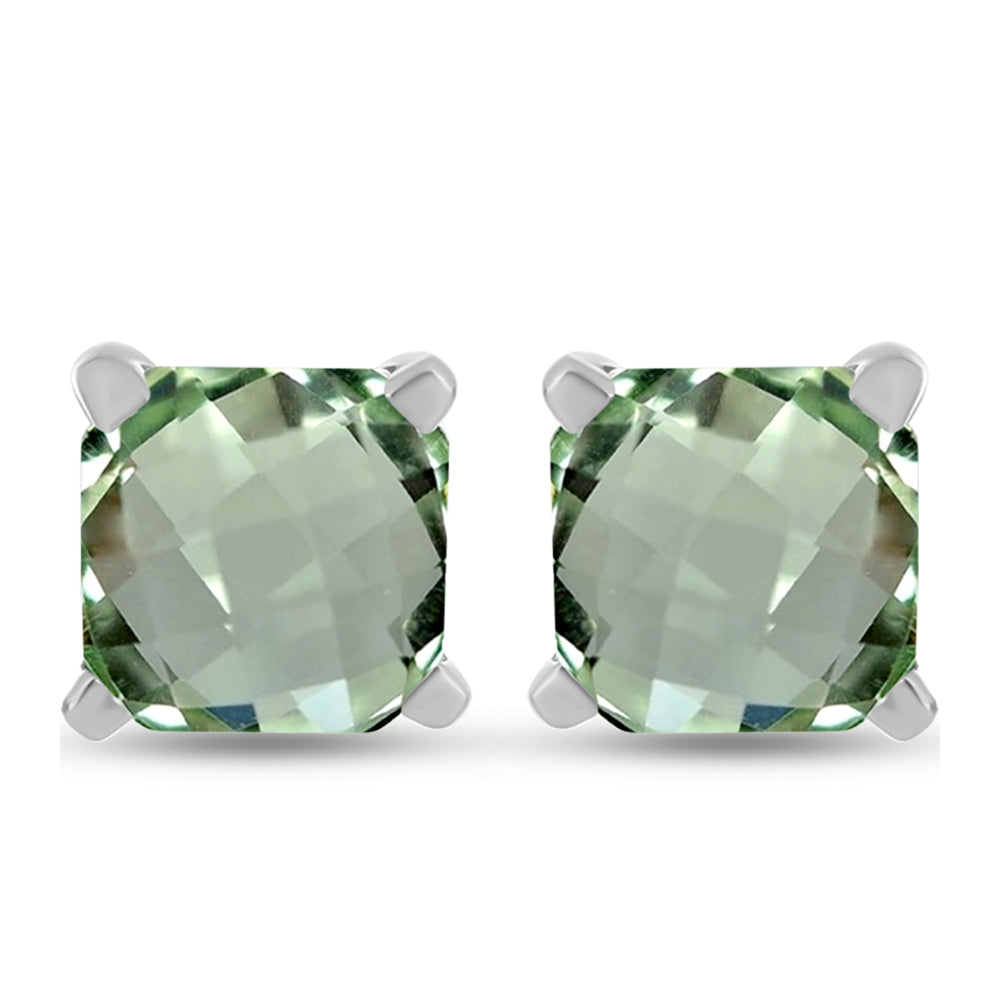 Silberohrringe mit grünem Amethyst 1 
