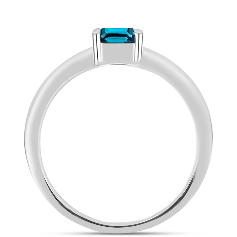 Silberring mit londonblauem Topas 2 