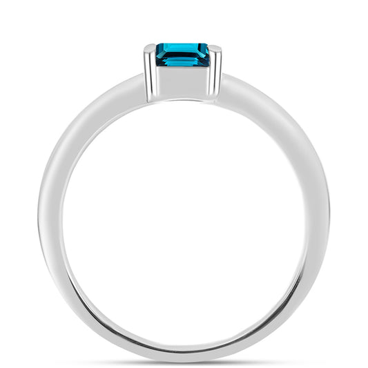 Silberring mit londonblauem Topas