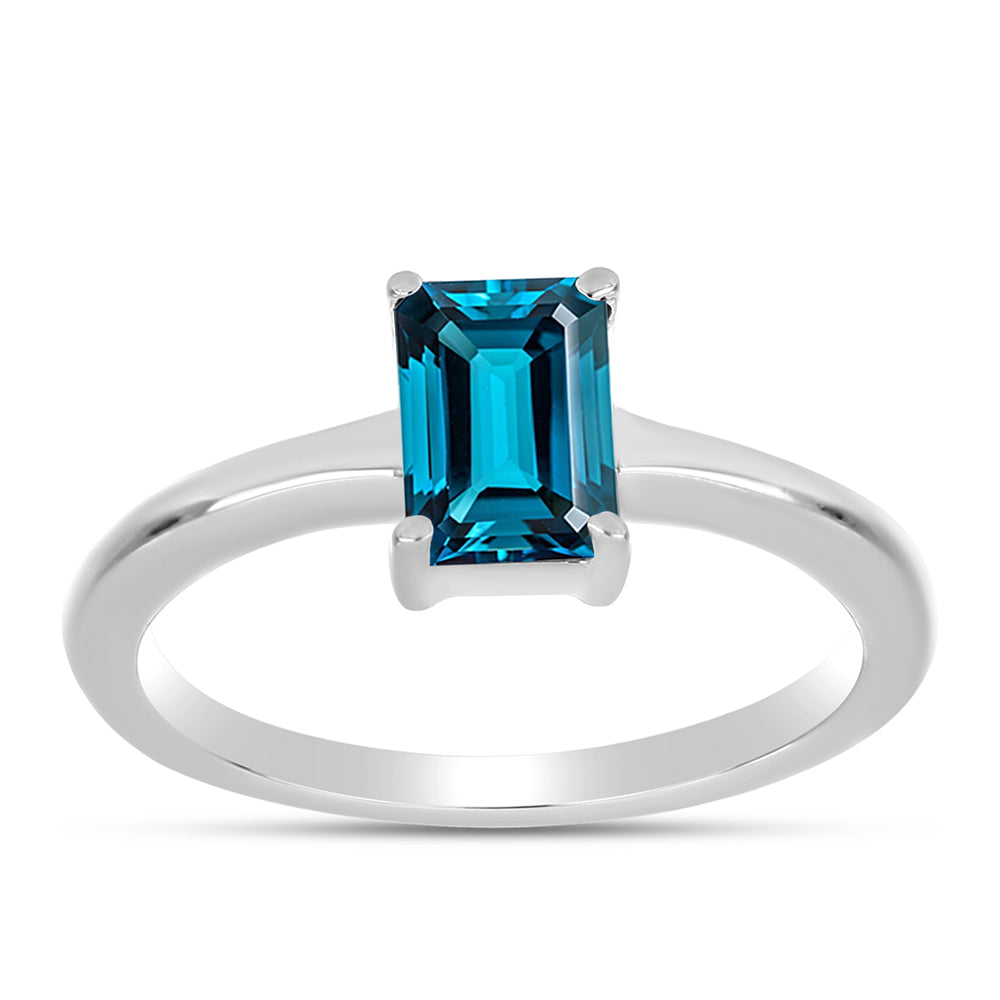 Silberring mit londonblauem Topas