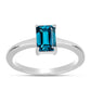 Silberring mit londonblauem Topas