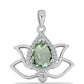 Silberanhänger mit grünem Amethyst und weißem Topas