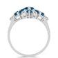 Silberring mit londonblauem Topas und weißem Topas