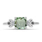 Silberring mit grünem Amethyst und weißem Topas