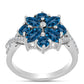 Silberring mit londonblauem Topas und weißem Topas