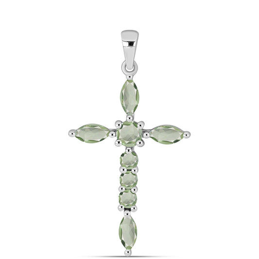 Silberanhänger mit grünem Amethyst