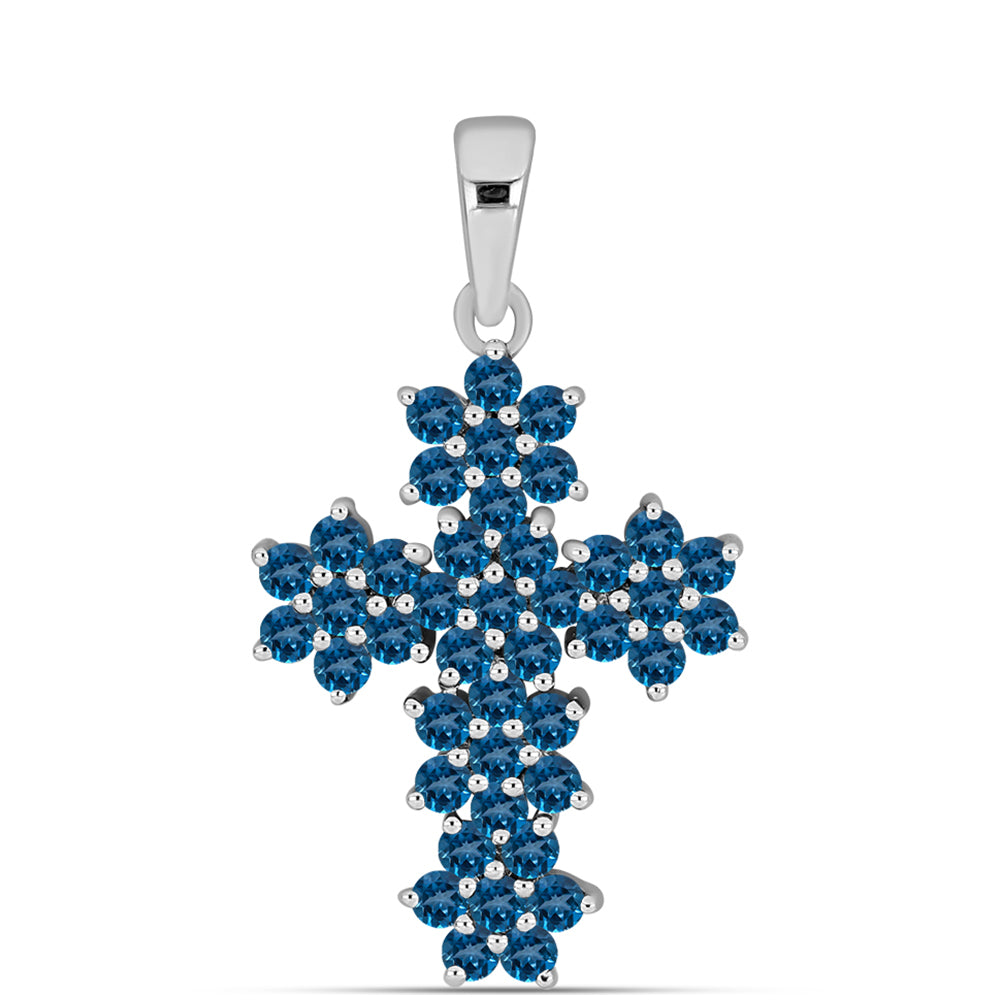 Silberanhänger mit londonblauem Topas 1 