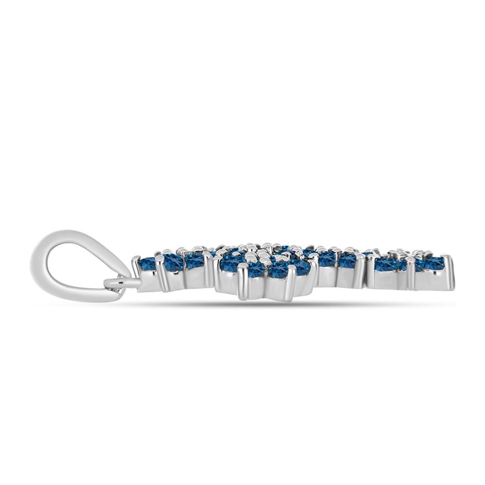 Silberanhänger mit londonblauem Topas 2 