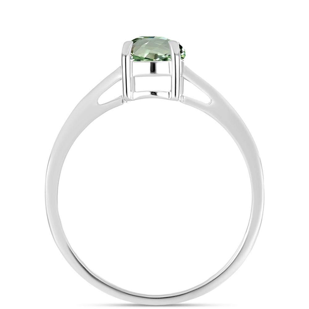 Silberring mit grünem Amethyst 2 
