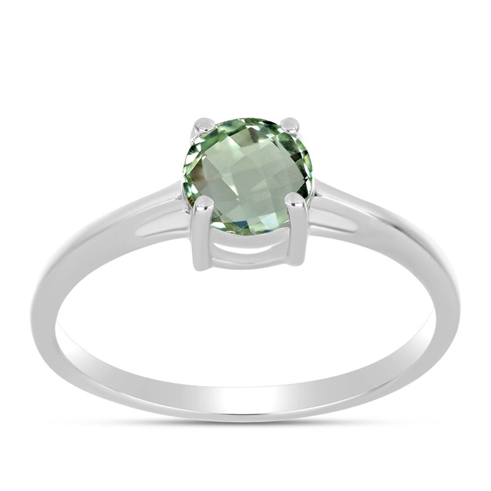 Silberring mit grünem Amethyst 3 
