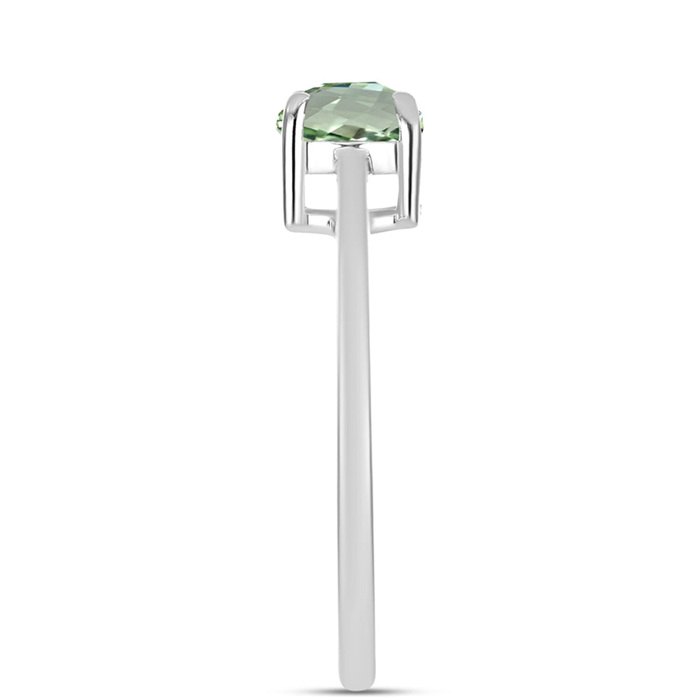 Silberring mit grünem Amethyst 4 