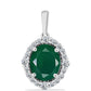 Silberanhänger mit grünem Chalcedon und weißem Topas