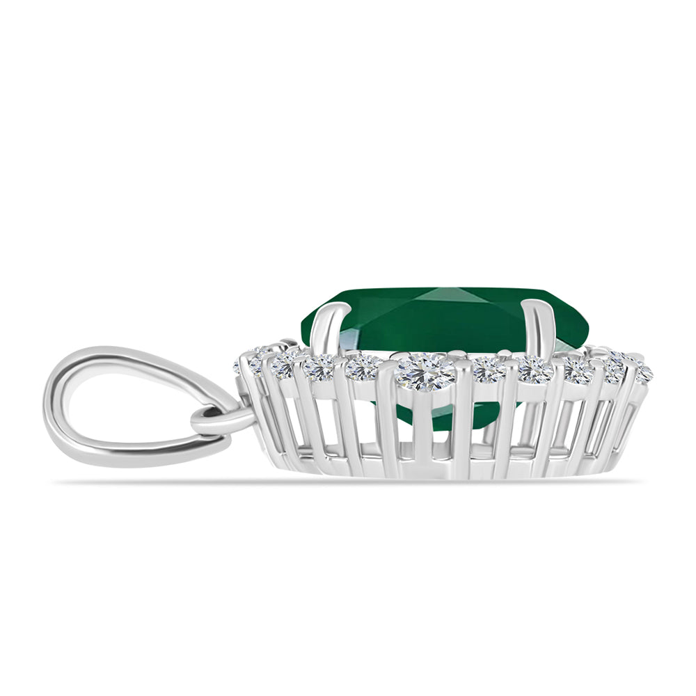 Silberanhänger mit grünem Chalcedon und weißem Topas 2 