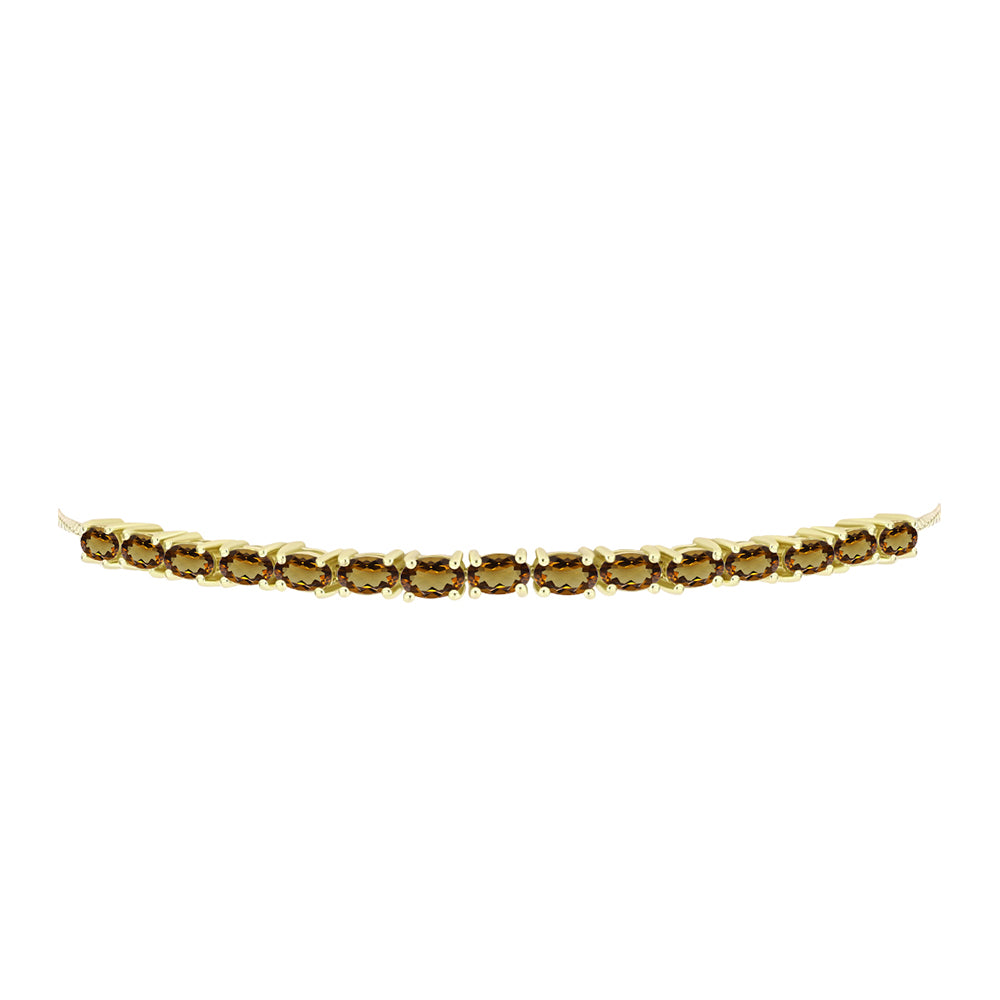 Goldplattiertes Silberarmband mit Cognac-Quarz 2 