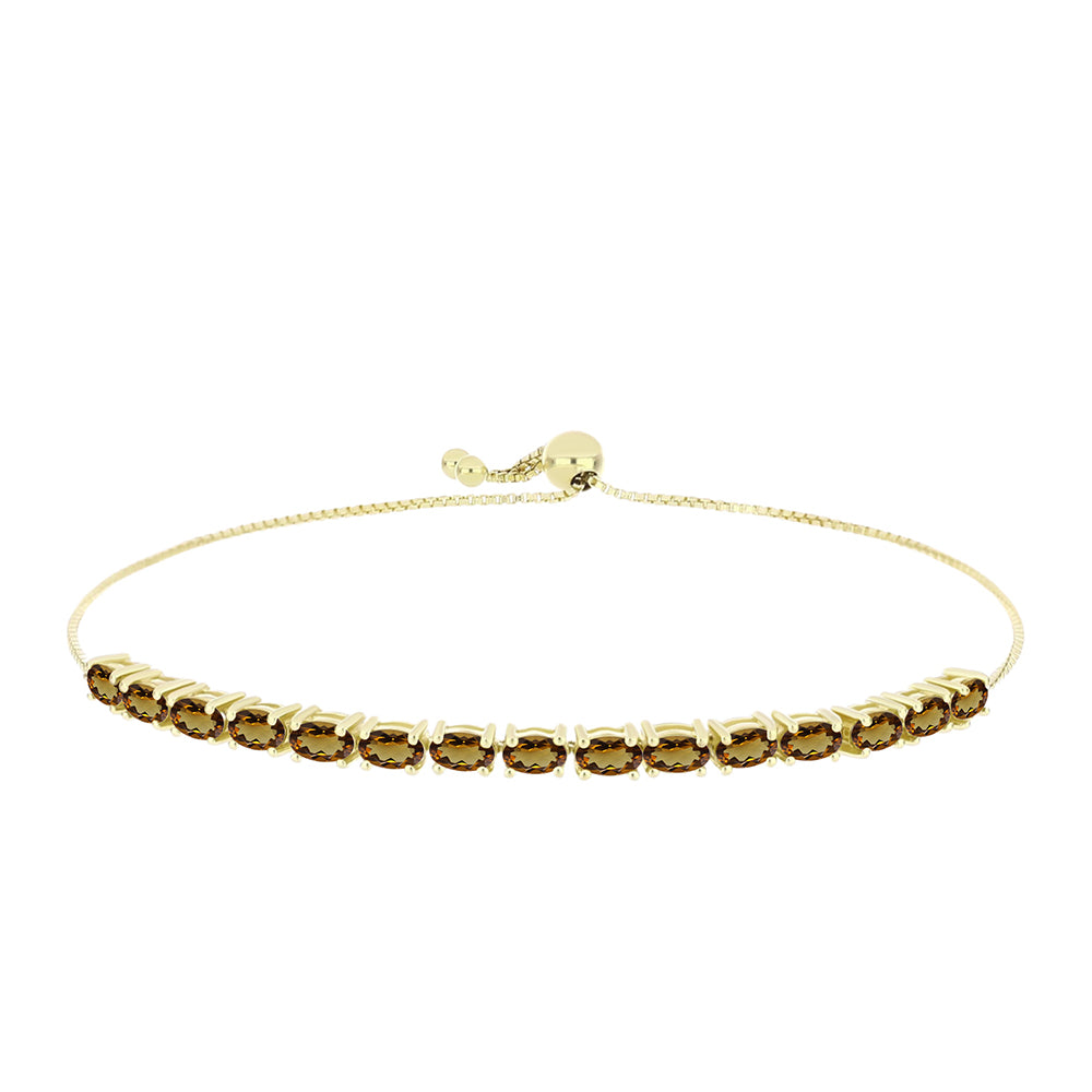 Goldplattiertes Silberarmband mit Cognac-Quarz 1 