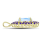 Goldplattierter Silberanhänger mit Regenbogenmondstein und marokkanischem Amethyst
