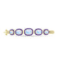 Goldplattierter Silberarmreif mit Regenbogenmondstein und marokkanischem Amethyst