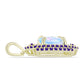 Goldplattierter Silberanhänger mit Regenbogenmondstein und marokkanischem Amethyst