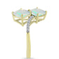 Goldplattierter Silberring mit Welo-Opal und weißem Topas