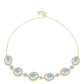 Goldplattiertes Silberarmband mit Welo-Opal und weißem Topas