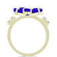 Goldplattierter Silberring mit blauem Achat und weißem Topas