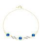 Goldplattiertes Silberarmband mit Pfauenquarz und weißem Topas