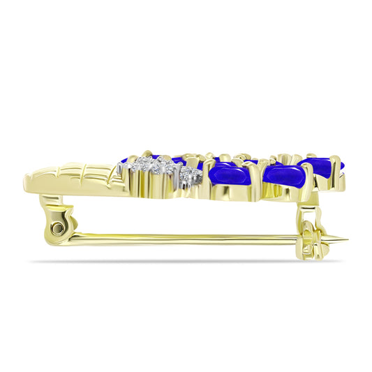 Goldplattierte Silber mit blauem Achat und weißem Topas