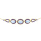 Goldplattiertes Silberarmband mit Regenbogenmondstein und marokkanischem Amethyst