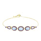 Goldplattiertes Silberarmband mit Regenbogenmondstein und marokkanischem Amethyst