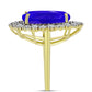 Goldplattierter Silberring mit blauem Achat und weißem Topas