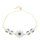 Goldplattiertes Silberarmband mit Regenbogenmondstein und marokkanischem Amethyst