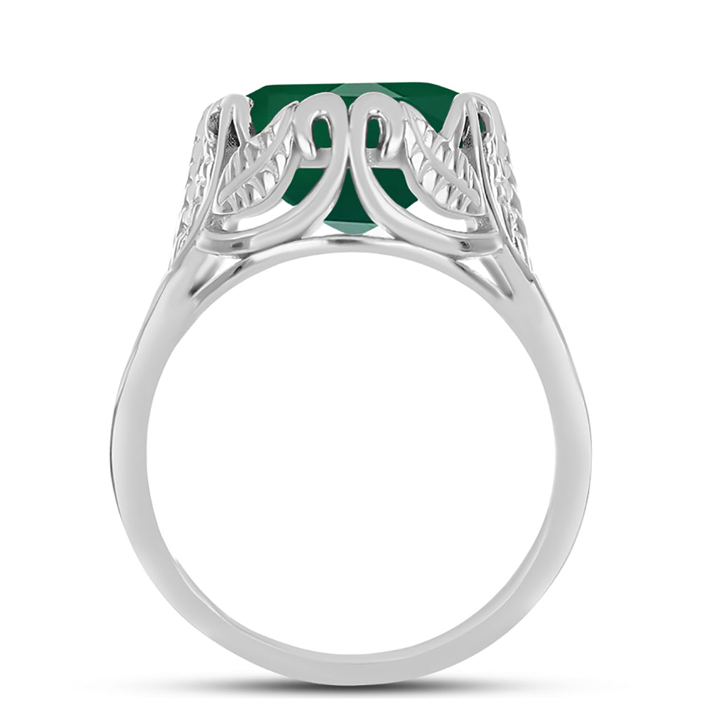 Silberring mit grünem Chalcedon 2 