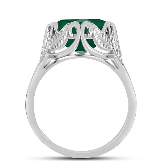 Silberring mit grünem Chalcedon