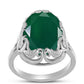 Silberring mit grünem Chalcedon