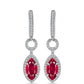 Silberohrringe mit Rubin aus Madagaskar und weißem Topas