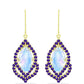 Goldplattierte Silberohrringe mit Regenbogenmondstein und marokkanischem Amethyst