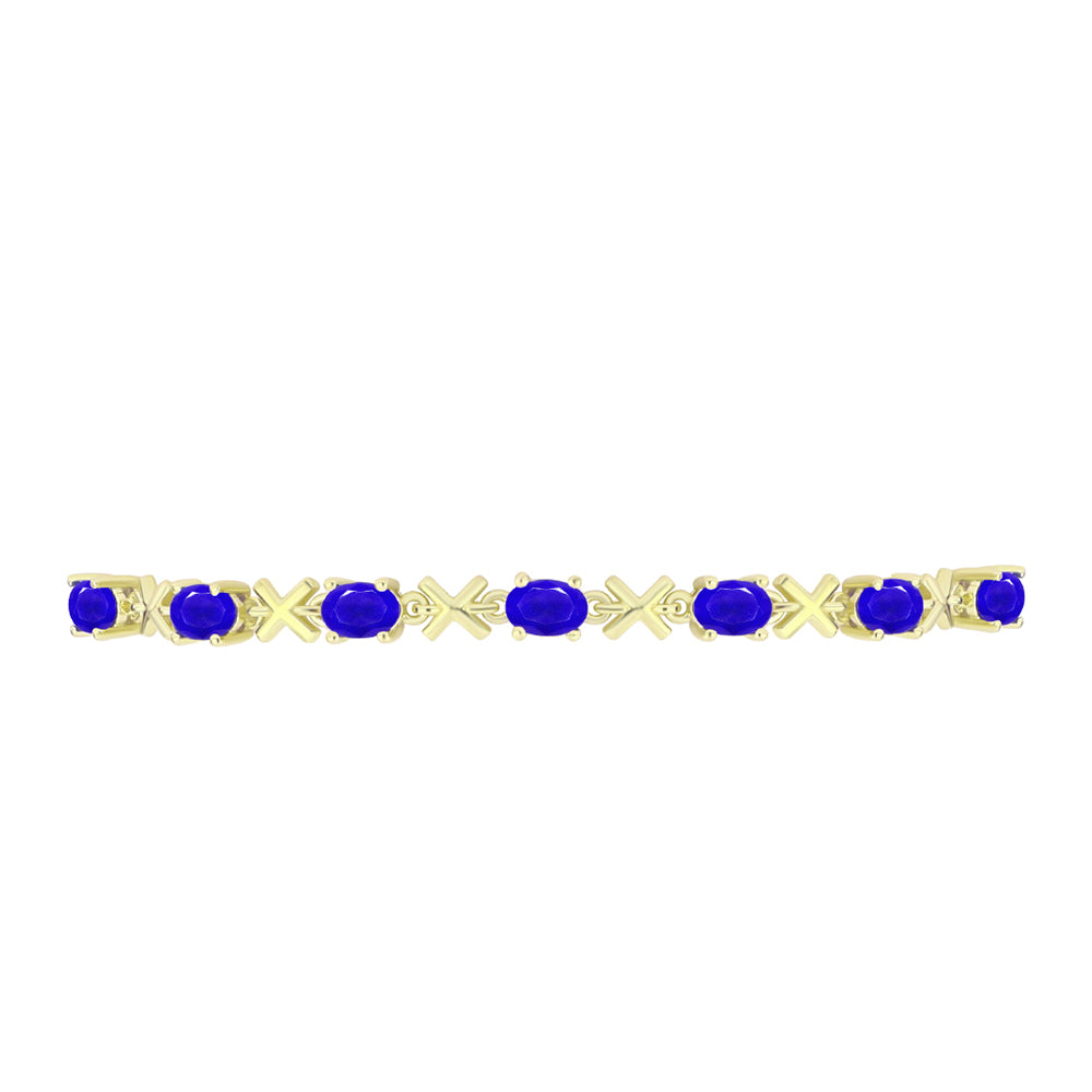 Goldplattiertes Silberarmband mit blauem Achat 2 
