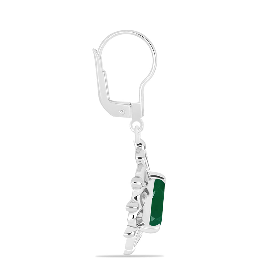 Silberohrringe mit grünem Chalcedon 2 