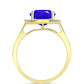 Goldplattierter Silberring mit blauem Achat und weißem Topas