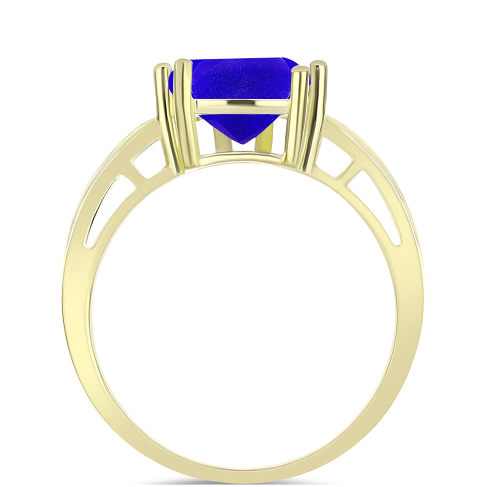 Goldplattierter Silberring mit blauem Achat