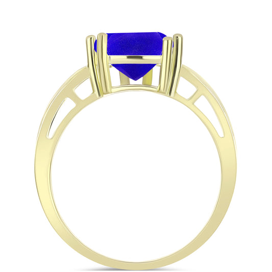 Goldplattierter Silberring mit blauem Achat