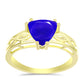 Goldplattierter Silberring mit blauem Achat