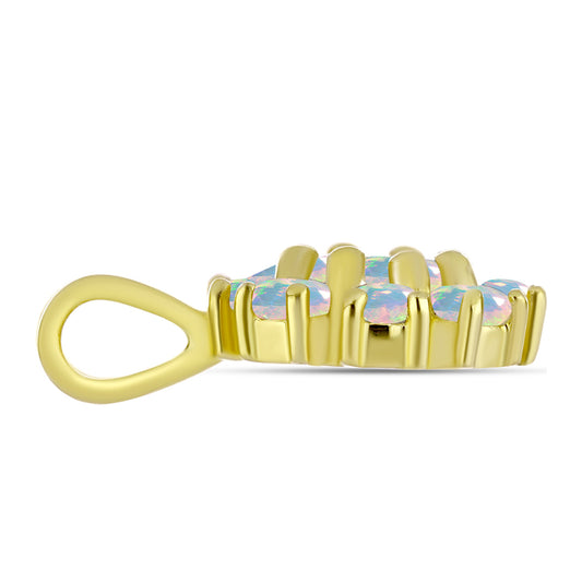 Goldplattierter Silberanhänger mit Welo-Opal
