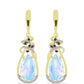 Goldplattierte Silberohrringe mit Regenbogenmondstein und marokkanischem Amethyst