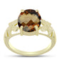 Goldplattierter Silberring mit Cognac-Quarz