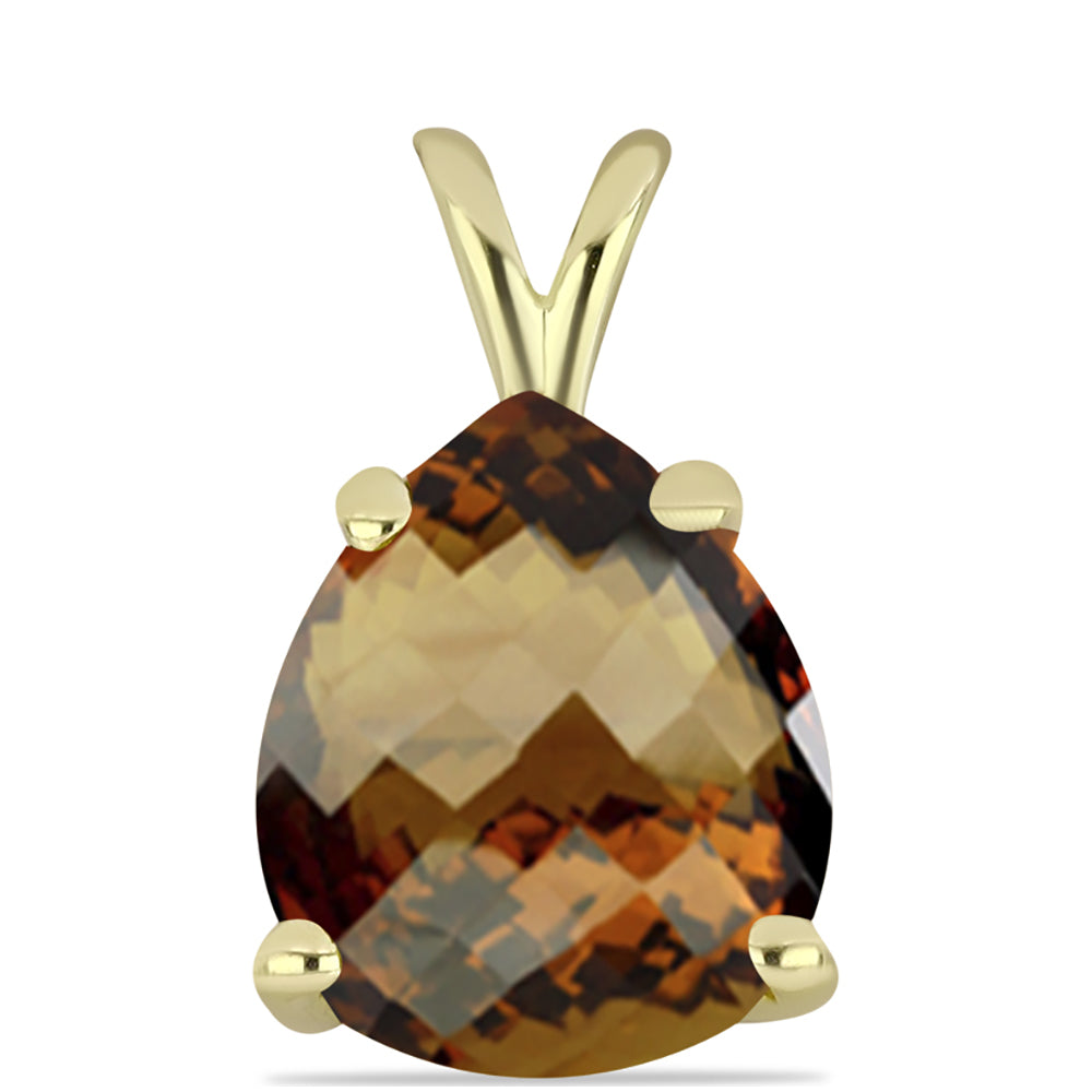 Goldplattierter Silberanhänger mit Cognac-Quarz 1 