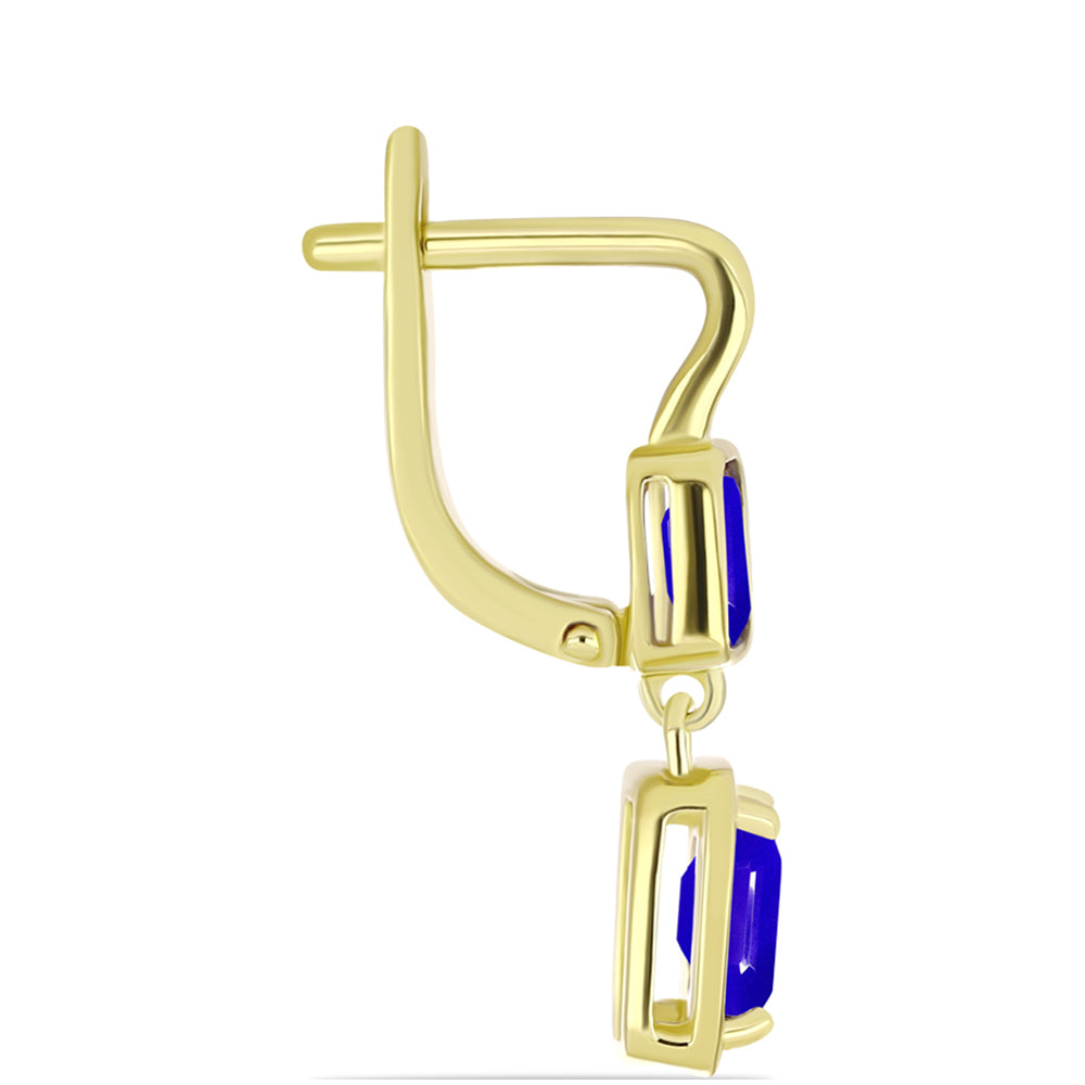 Goldplattierte Silberohrringe mit blauem Achat 2 